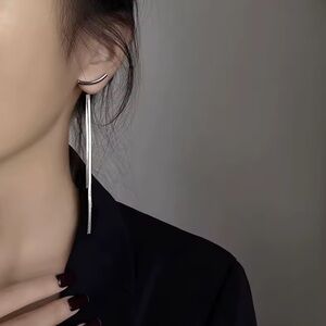 Elegant Silver Drop Earrings. Party Wedding Earrings. Unique Earrings